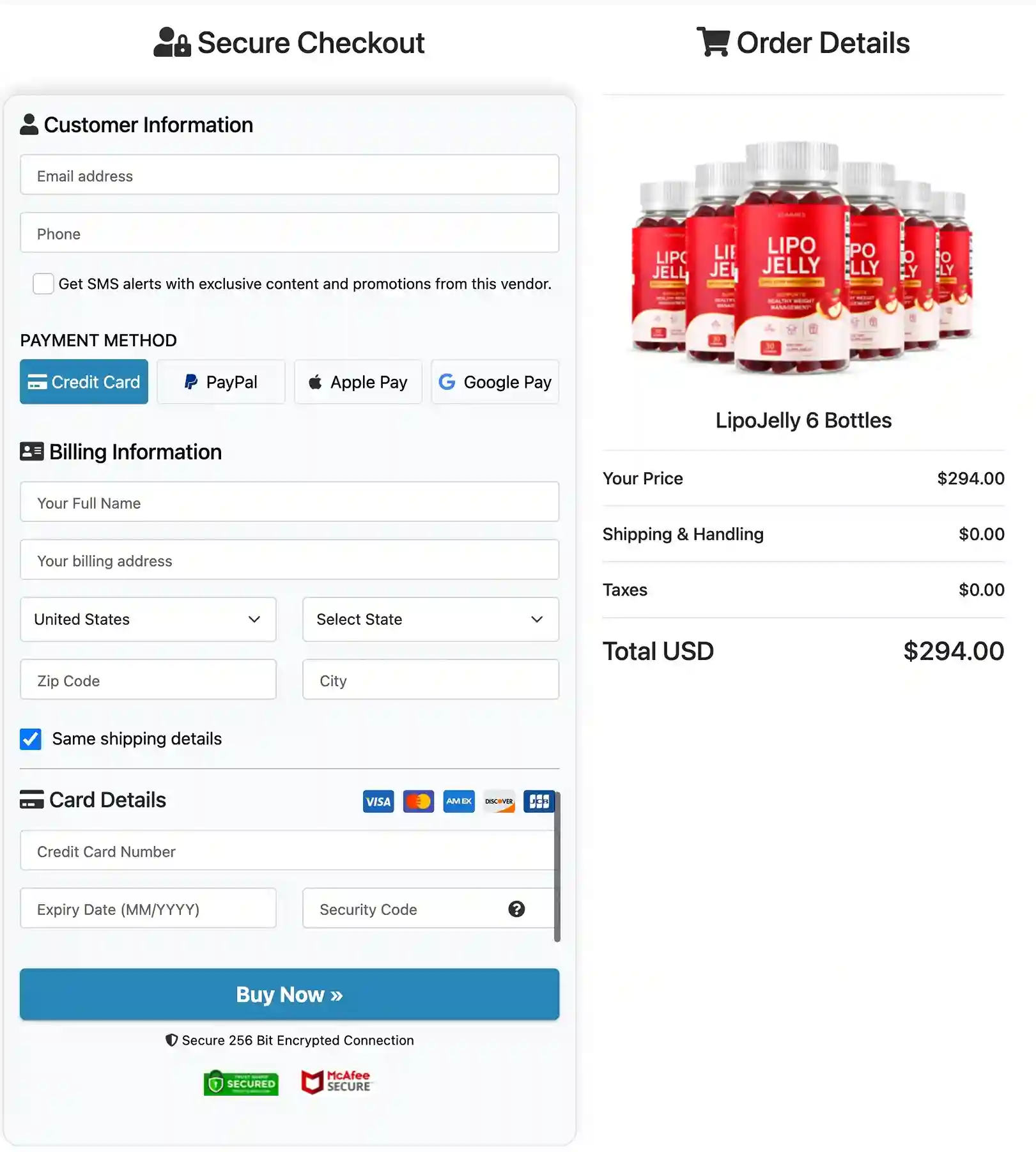 Lipo Jelly Secure Checkout Payment
